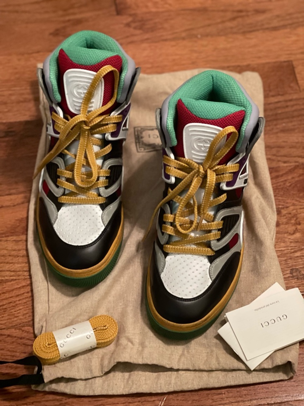 Gucci Basket high-top sneakers in the Multicolor "Black Demetra" colorway. - Picture 8 of 10